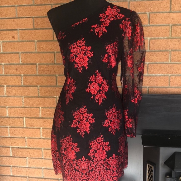 ❣️H:OURS❣️LEXANDER LACE ONE SHOULDER MINI DRESS❣️ - Picture 6 of 12